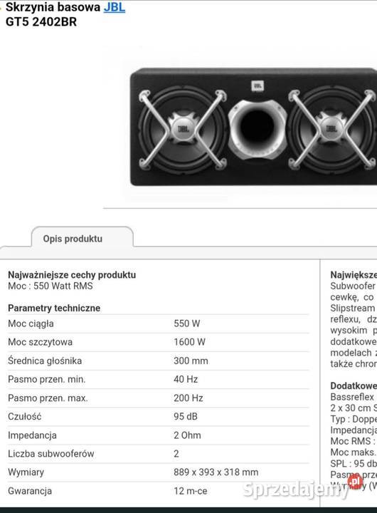 Tuba jbl gt5 2402br Inowrocław