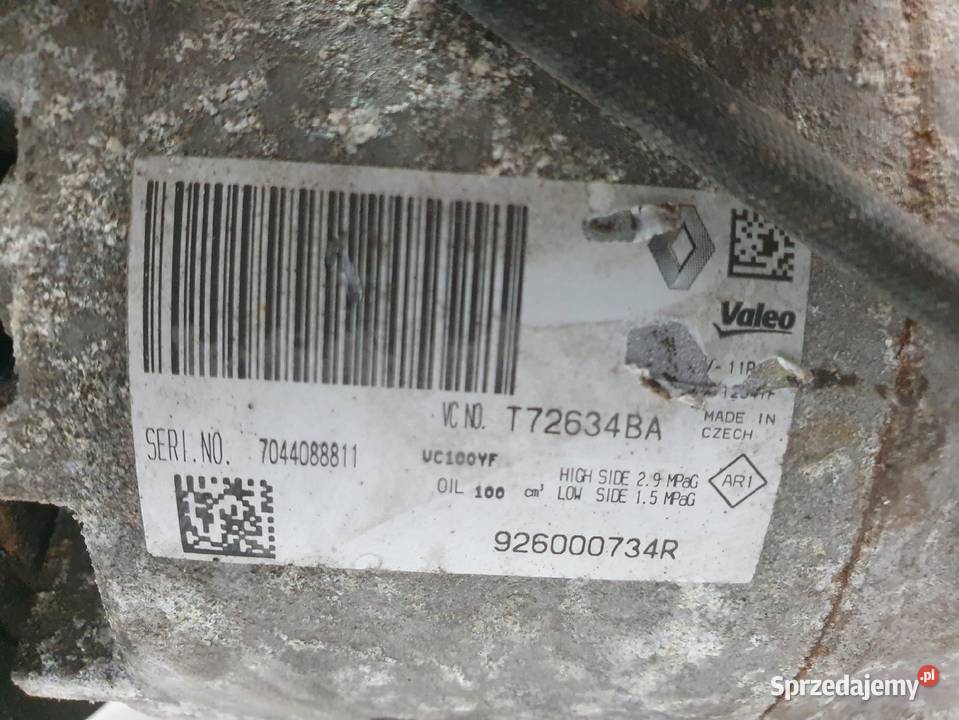 SPRĘŻARKA KLIMATYZACJI Renault Captur 09 TCe