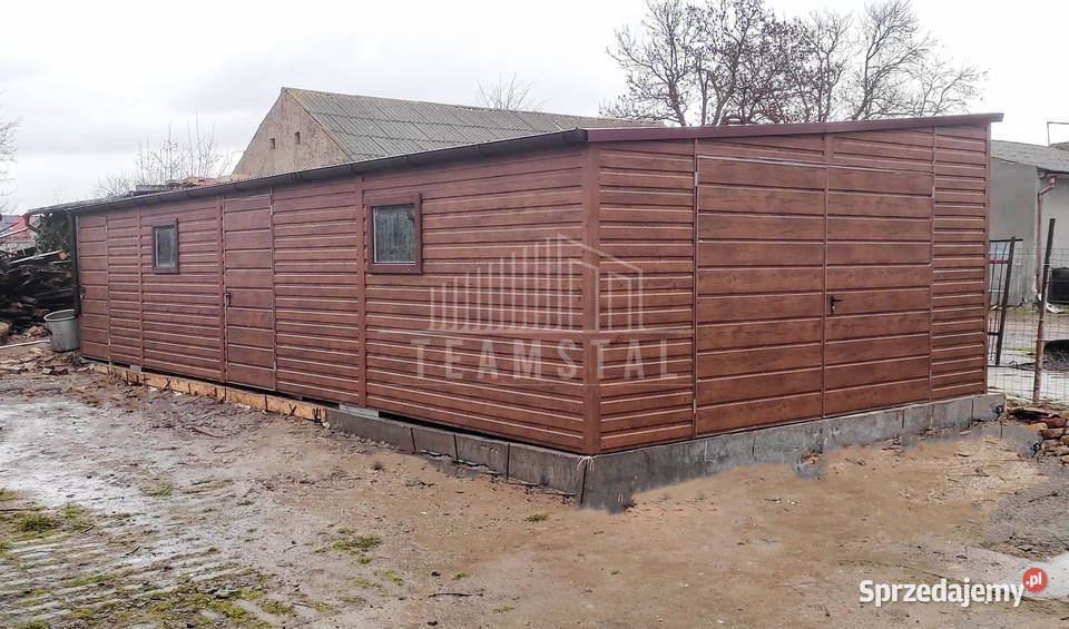 Garaż Blaszany 5x11 Brama dwuskrzydłowa 2x drzwi Pabianice