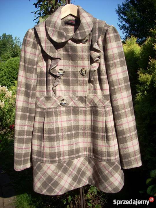 MISS SELFRIDGE płaszcz PRZEJŚCIOWY Krata 38 M 40 Wiosenna/Jesienna  Nowy Sącz