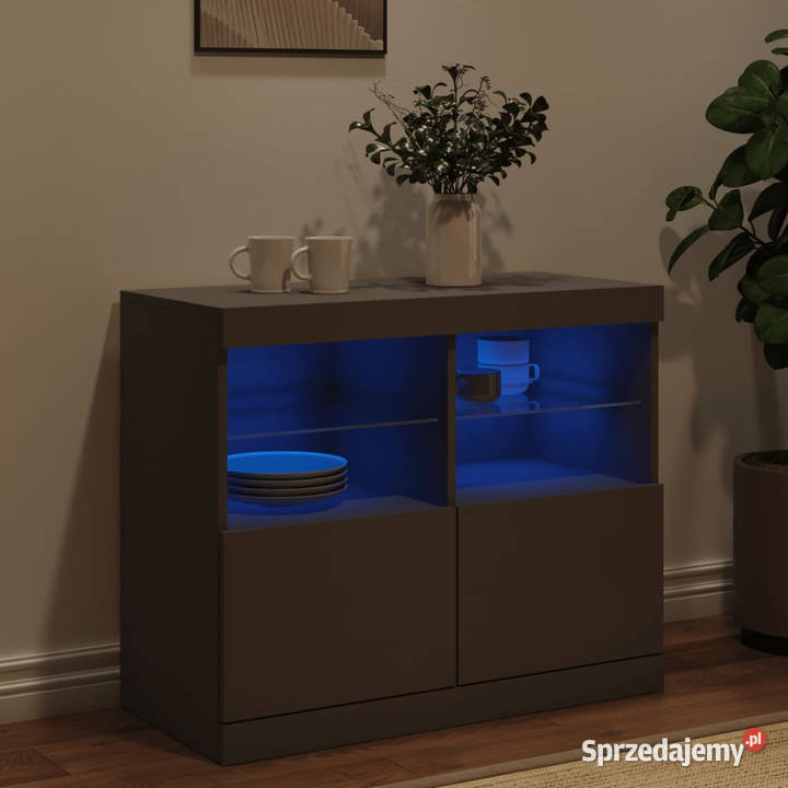 Szafka z oświetleniem LED czarna 81x37x67 Warszawa