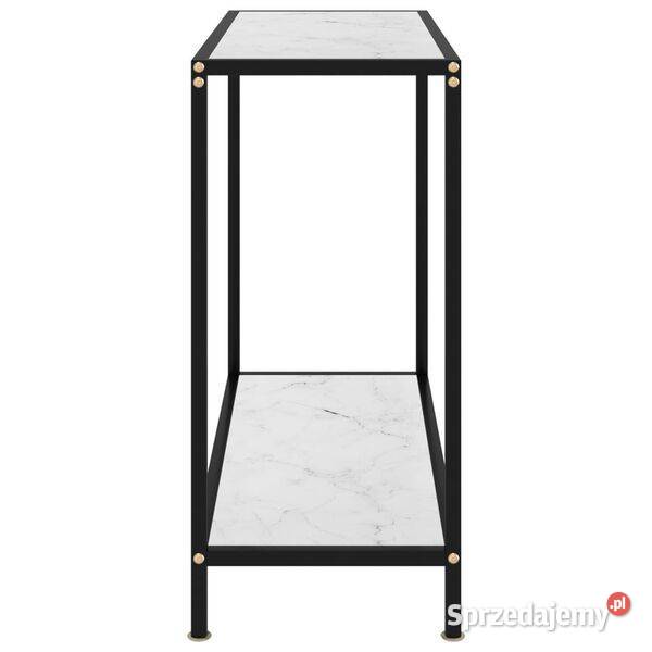 vidaXL Stolik konsolowy biały 80x35x75 szkło Meble Warszawa