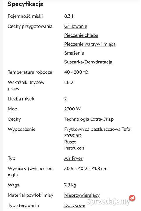 Air Fryer Tefal Dual Easy Fry Grill Marki