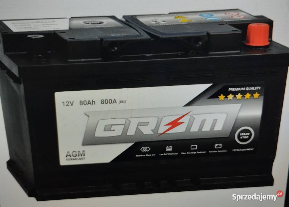 Akumulator GROM AGM STARTSTOP 80Ah 800A Prawy