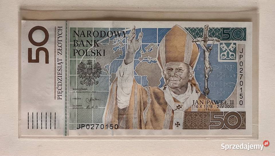 2x banknot kolekcjonerski 50 złotych Jan Paweł Kudowa-Zdrój