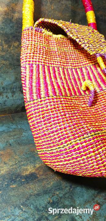 Kosz torba Bolga Ghana ręcznie tkana Kalisz