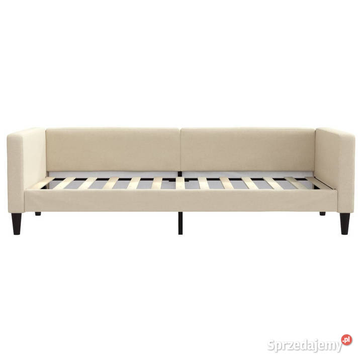 Sofa z funkcją spania kremowe obita tkaniną mazowieckie Warszawa