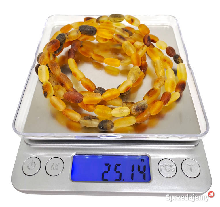 Korale z bursztynu BURSZTYN fasolka matowa Warszawa sprzedam