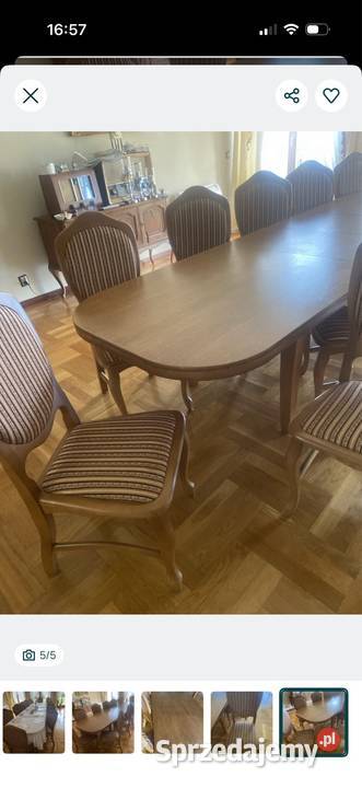Stół 12 krzeseł stylowy komplet Częstochowa sprzedam