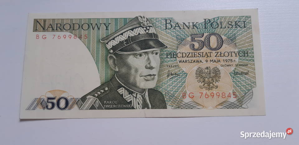50 zł Świerczewski 1975 ser.BG- stan UNC II