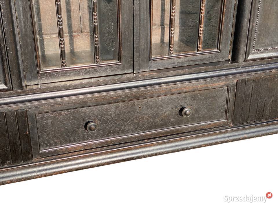 Duża rzeźbiona biblioteczka z witryną czerń zachodniopomorskie Gryfice sprzedam