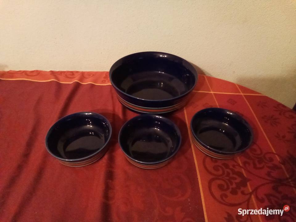 Miski waza na zupę porcelit Pruszków granatowe w mazowieckie