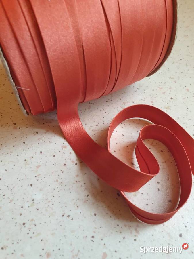 Lamówka skośna atłasowa 15 mm 30 mb ceglana Radom