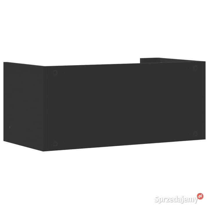 Półka ścienna czarna 705x35x305 materiał Warszawa