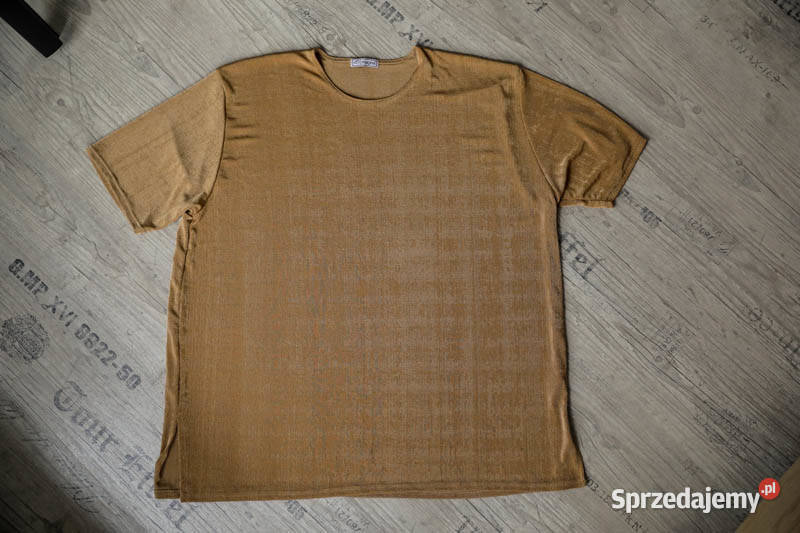 Bluzka tshirt 5658 żółty/złoty Topy i koszulki