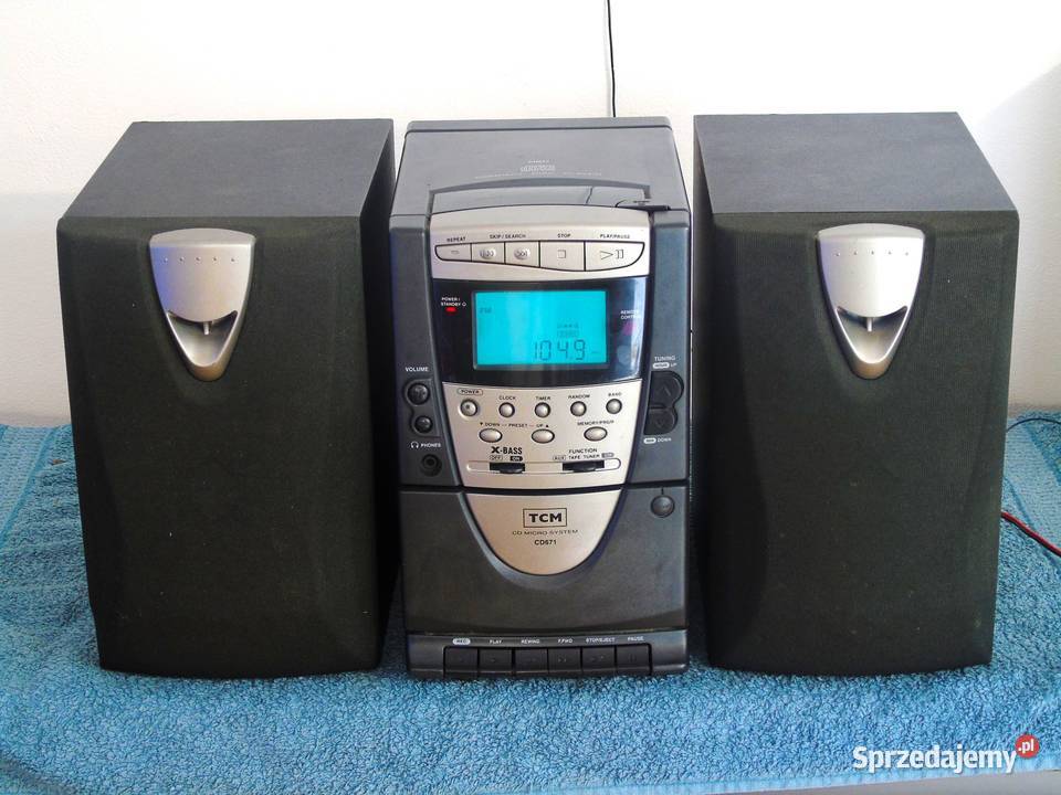 Wieża stereo TCM z kol Radio CD AUX mag DOSTAWA Wieże i miniwieże