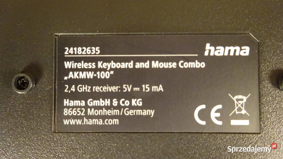 KLAWIATURA MYSZ Bezprzewodowe HAMA COMBO AKMW100 Chorzów