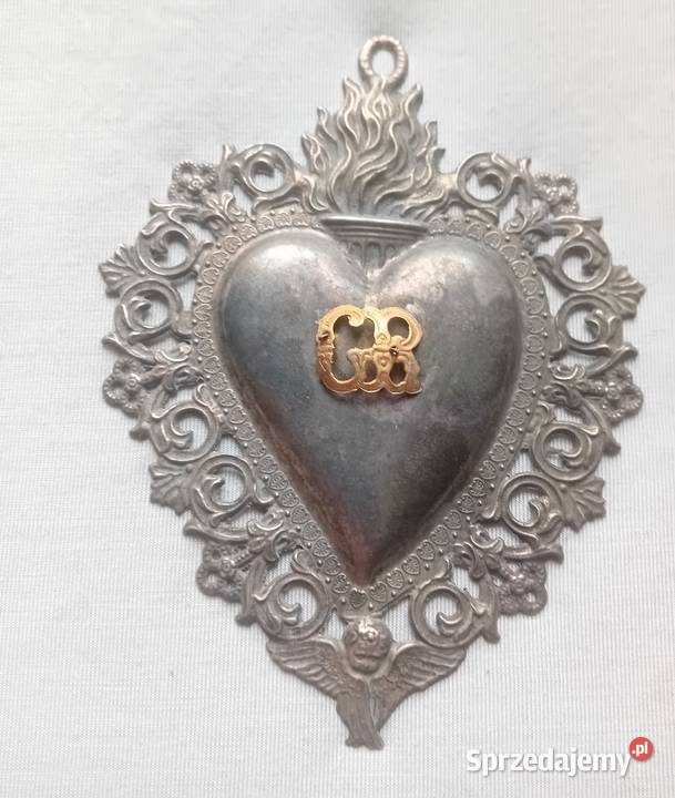 Exvoto serce wotywne platerowane przełom XIX i