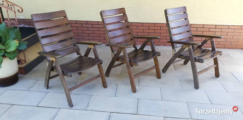 Drewniane fotele ogrodowe leżak krzesło fotel taras balkon