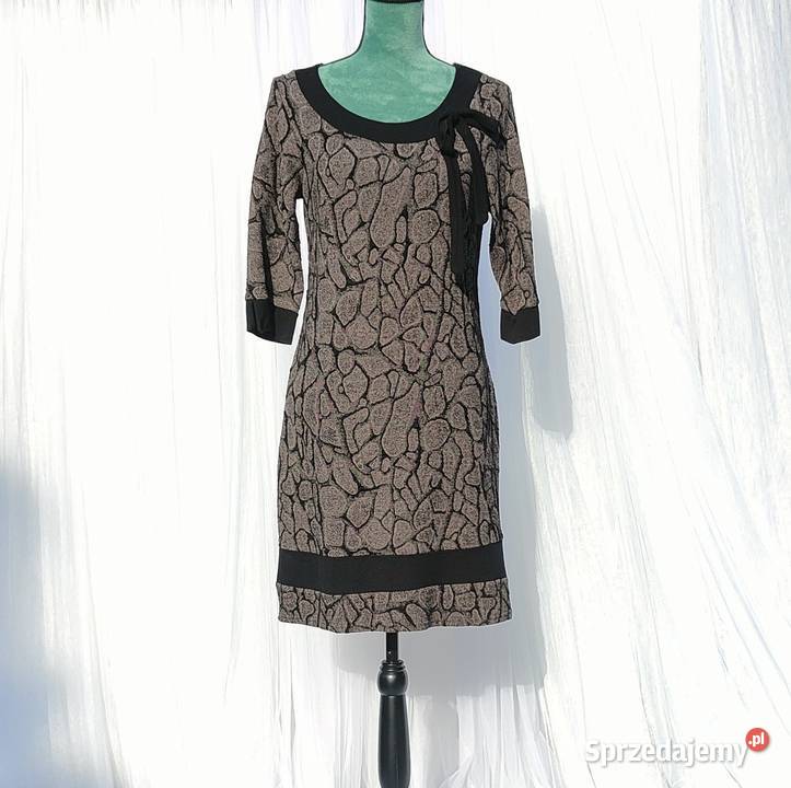 Prosta sukienka 40 L 42 XL czarna szara beżowa