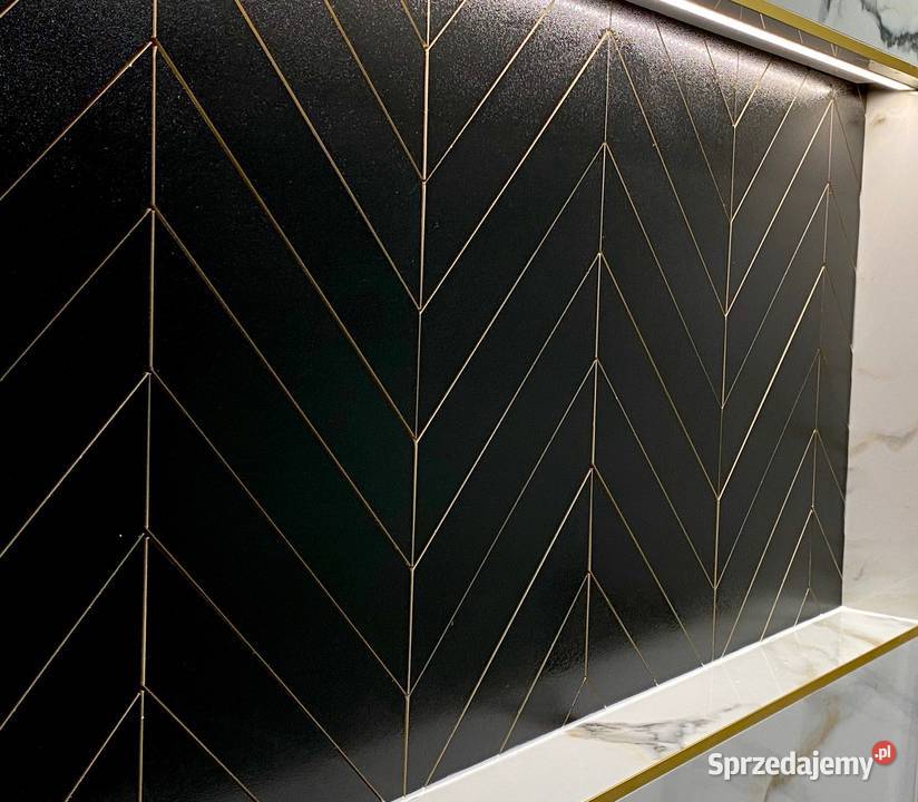 JODEŁKA FRANCUSKA CHEVRON czarny gres 32x6 Łask