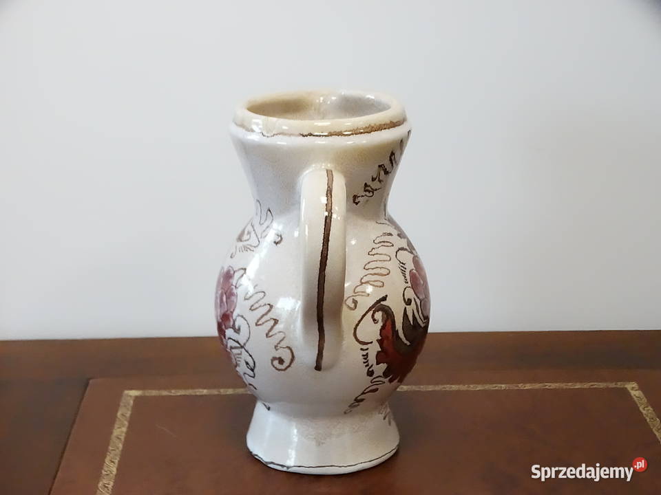 Stylowy ceramiczny dzbanek wazon vintage motyw sprzedam