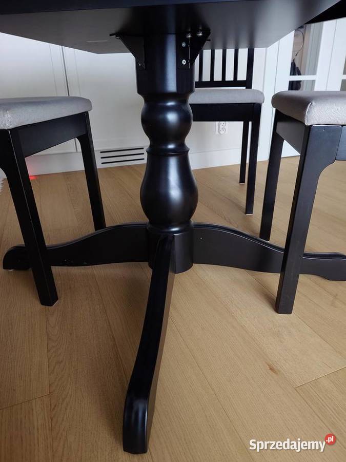 Stół i krzesła komplet IKEA czarne Dom i Ogród Rumia
