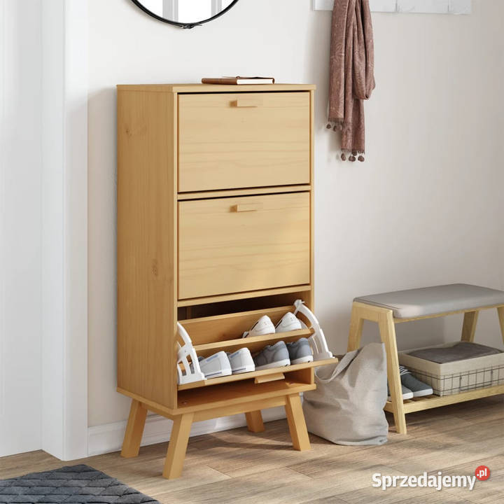 Szafka na buty OLDEN brązowa 55x35x120 lite