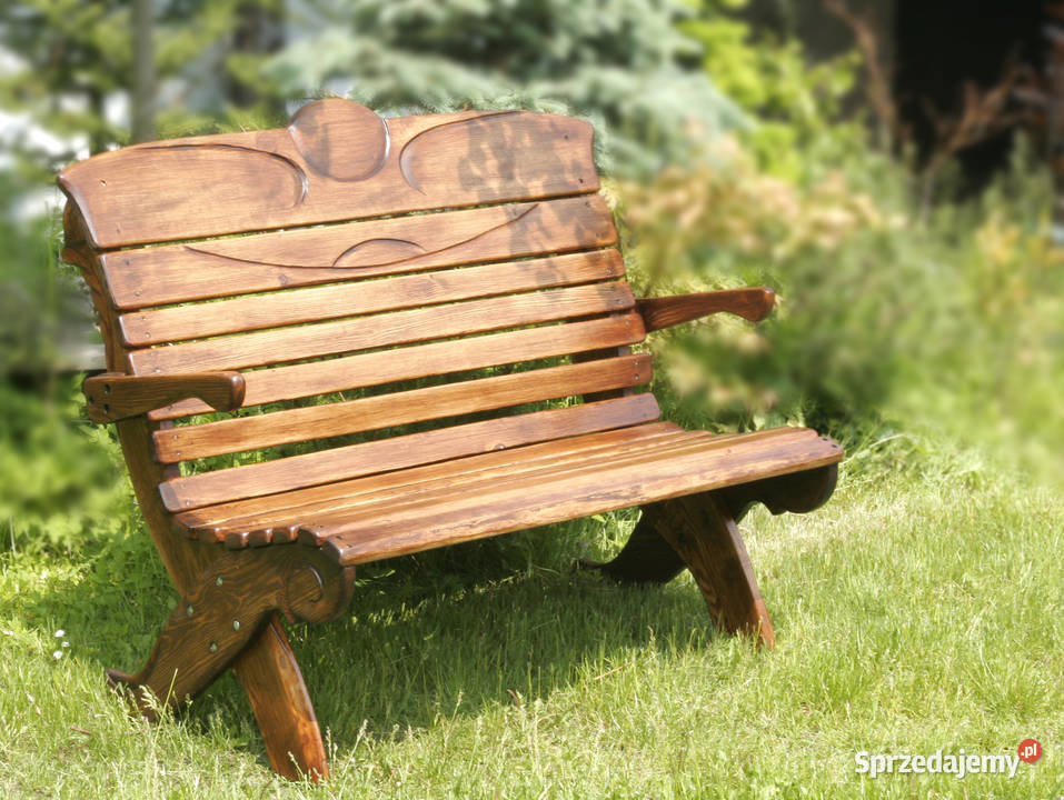 Ławka drewniana zdobiona wygodnie profilowane Warszawa