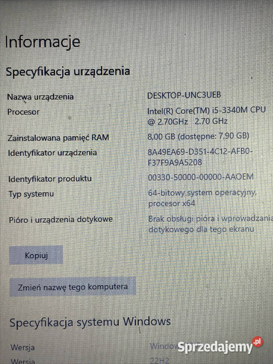 Laptop Toshiba b552h Intel Core i5 8GB Ram SSD