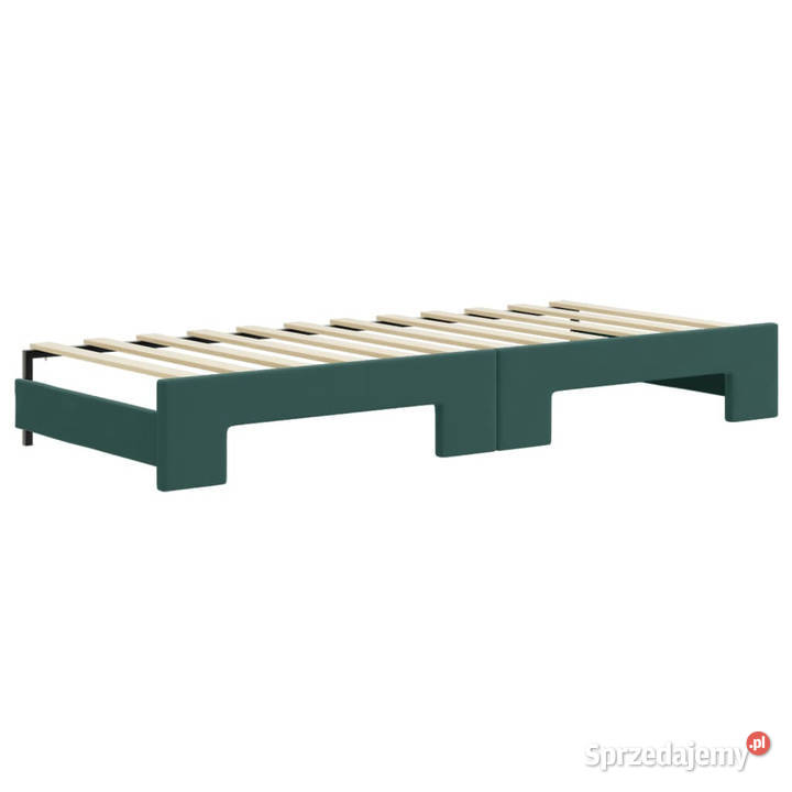 Sofa rozsuwana z szufladami ciemnozielona