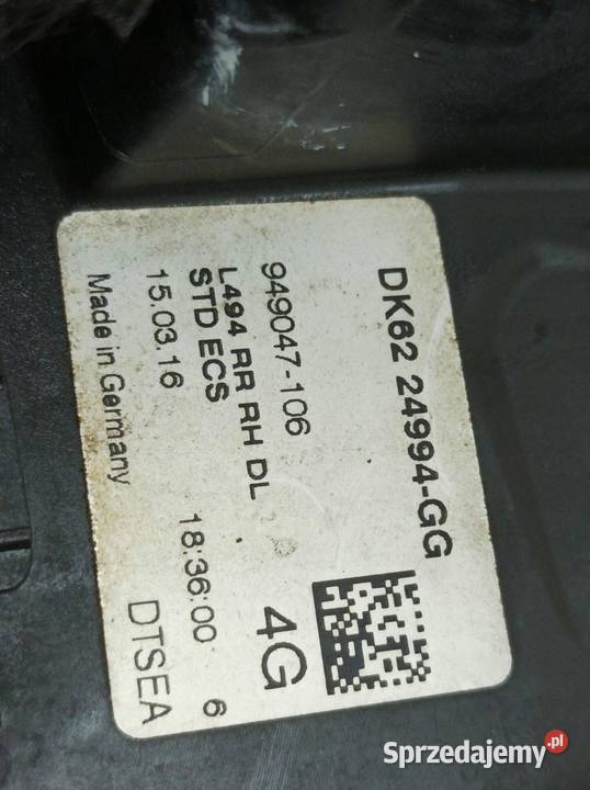 ZAMEK DRZWI TYŁ PRAWY DK6224994GG Land Rover Karoseria świętokrzyskie