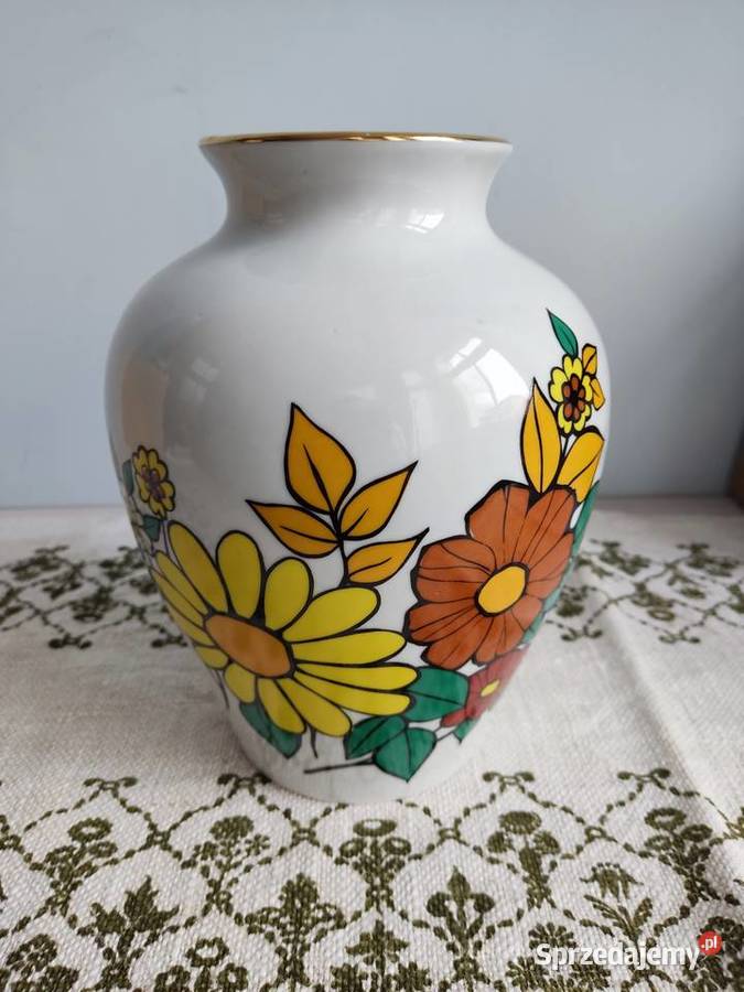 Wazon porcelanowy w kwiaty z Chodzieży Głuchołazy