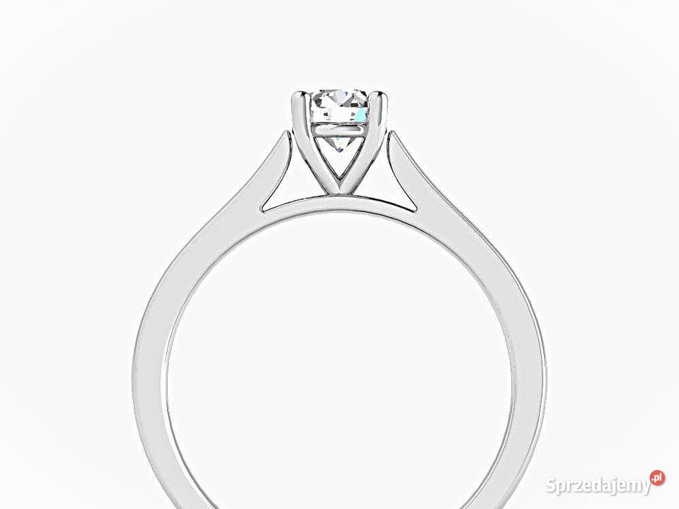 Pierścionek z brylantem 052 ct białe złoto pr