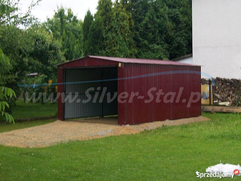 Garaż blaszak 4x10 dach jednospadowy brama Kielce