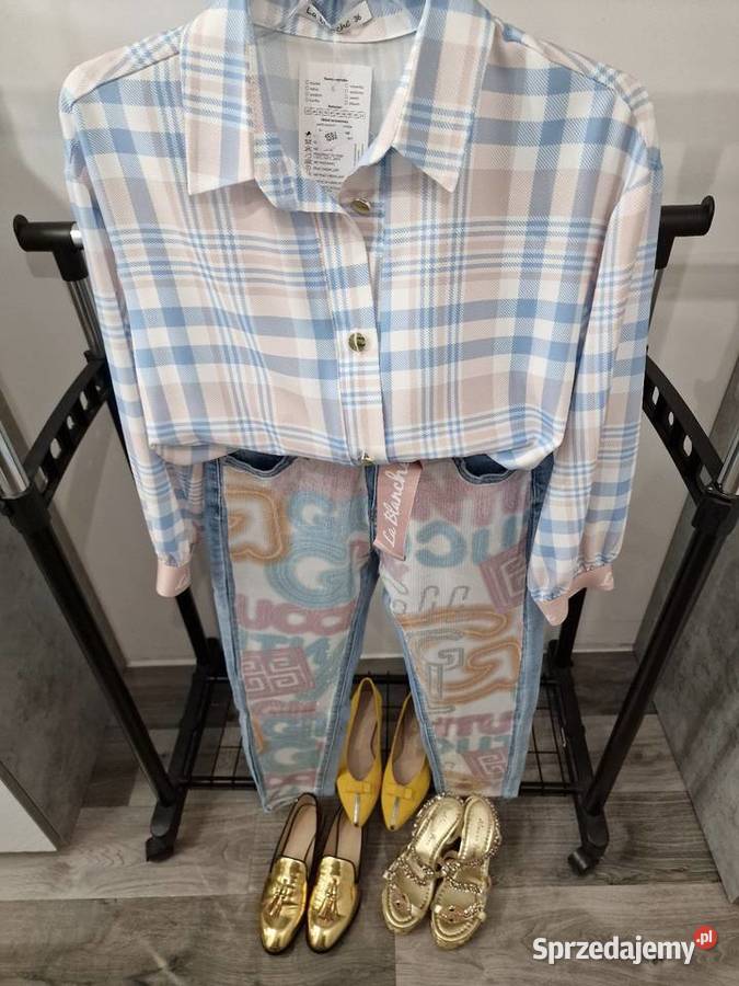 Spodnie Jeans Gil Santucci Koszula komplet XS S Inny wzór Żywiec
