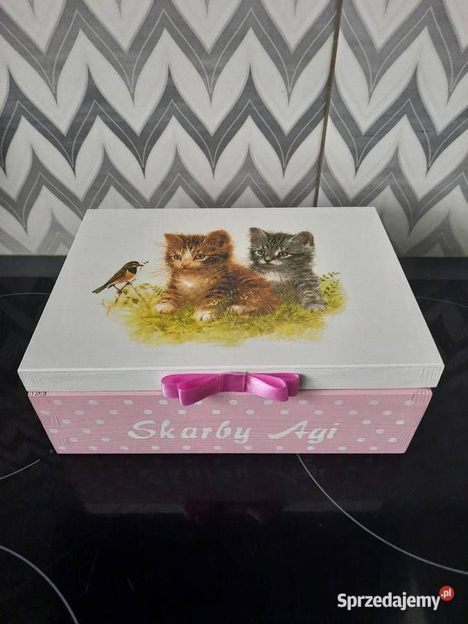 Szkatułka koty z imieniem handmade kotki drewno Dekoracje i ozdoby Kędzierzyn-Koźle