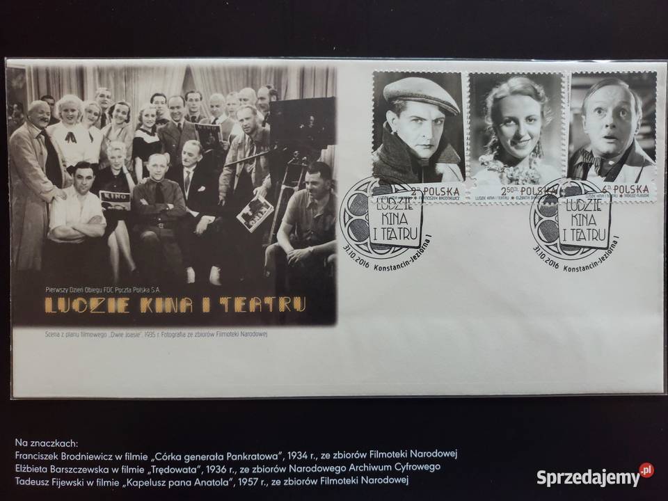 Folder Ludzie Kina i Teatru znaczki koperta FDC Filatelistyka dolnośląskie Wrocław