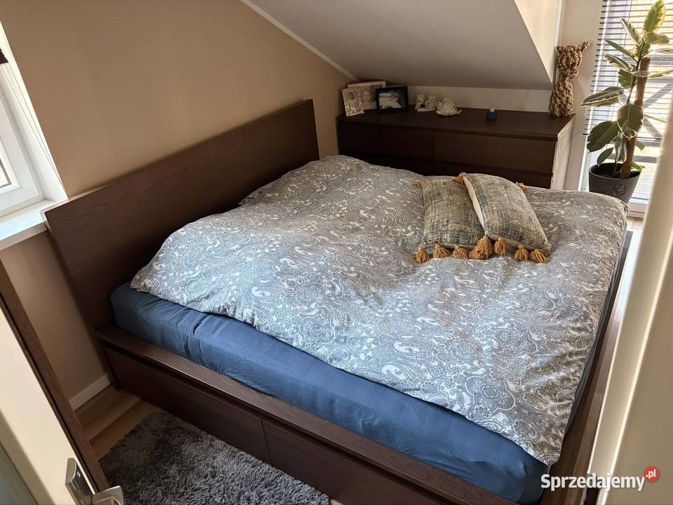 Łóżko IKEA malm 200x180 kolor ciemny brąz 210cm Łóżka i materace Częstochowa sprzedam