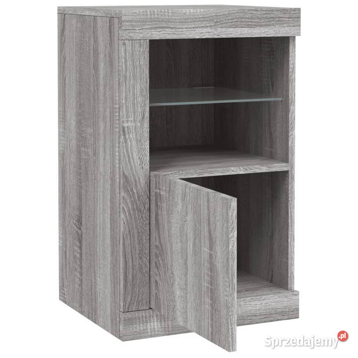 Szafka boczna z LED szary dąb sonoma materiał mazowieckie Warszawa
