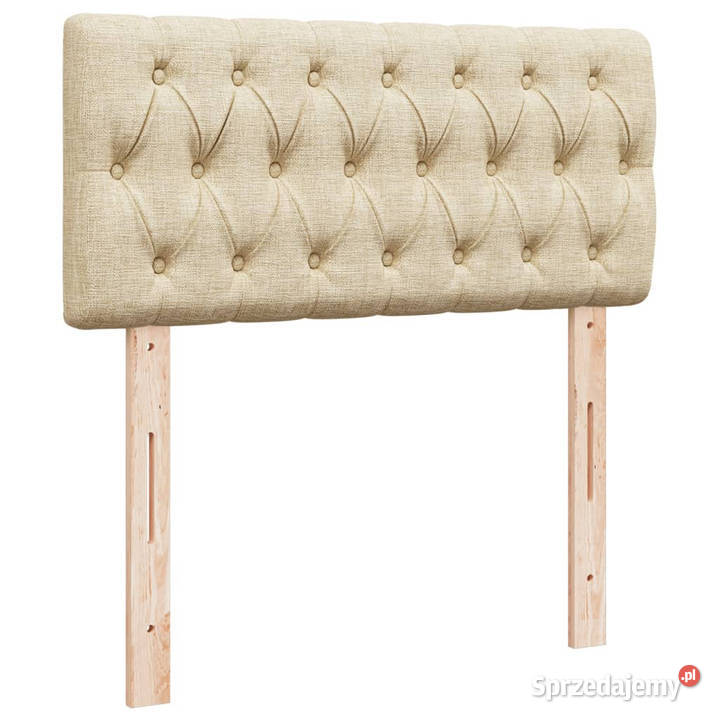 Łóżko kontynentalne z materacem kremowe tkanina