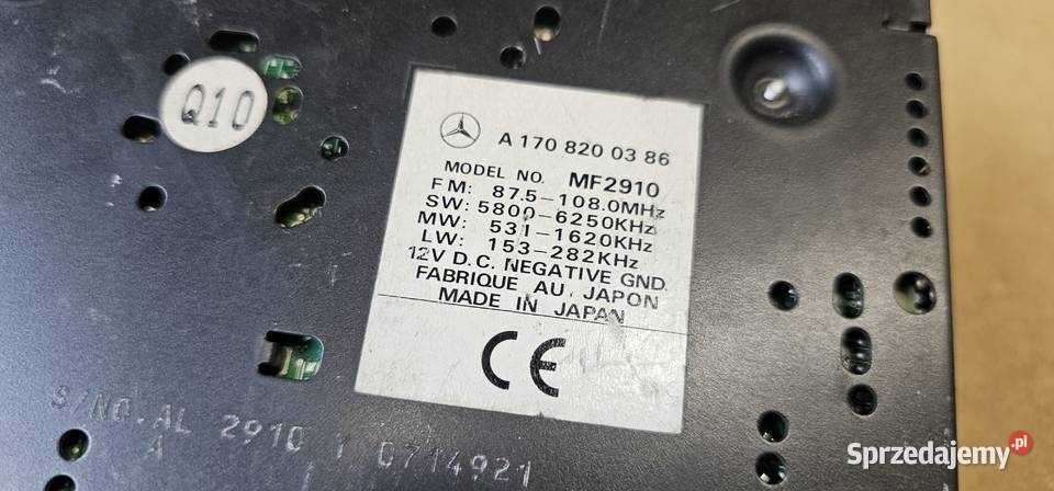 Radio mercedes audio 10 cd mf2910 1708200386 Zbąszyń