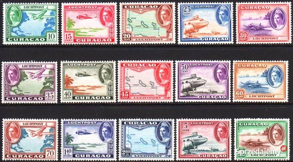 CURACAO 1942kompletna seria lotnicza wysyłka Człuchów