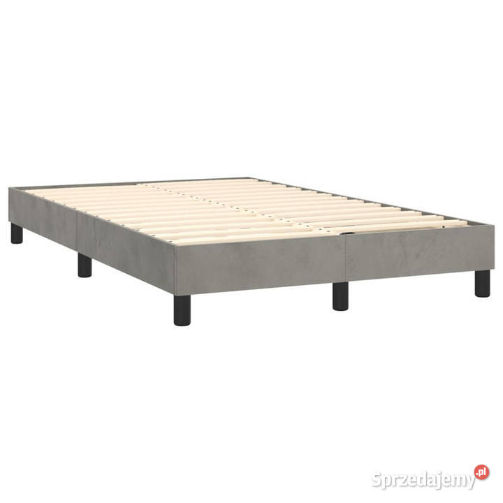 Łóżko kontynentalne z materacem i LED szare 120cm