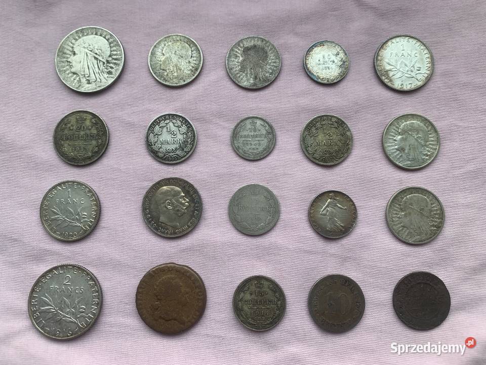 Monety Polski zagranica głowa kobiety Łowicz