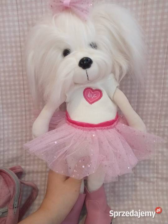 Lucky Doggy piesek przytulanka duży zestaw biały Warszawa