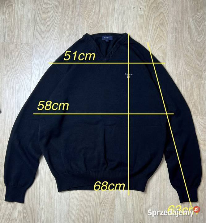 GANT Czarna Bluza Męska XL Casual Streetwear długi Wrocław