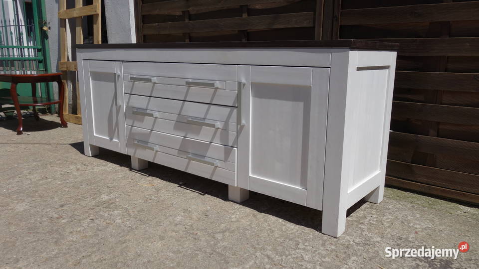 Komoda drewniana kredens biała duża szer201 mazowieckie Warszawa