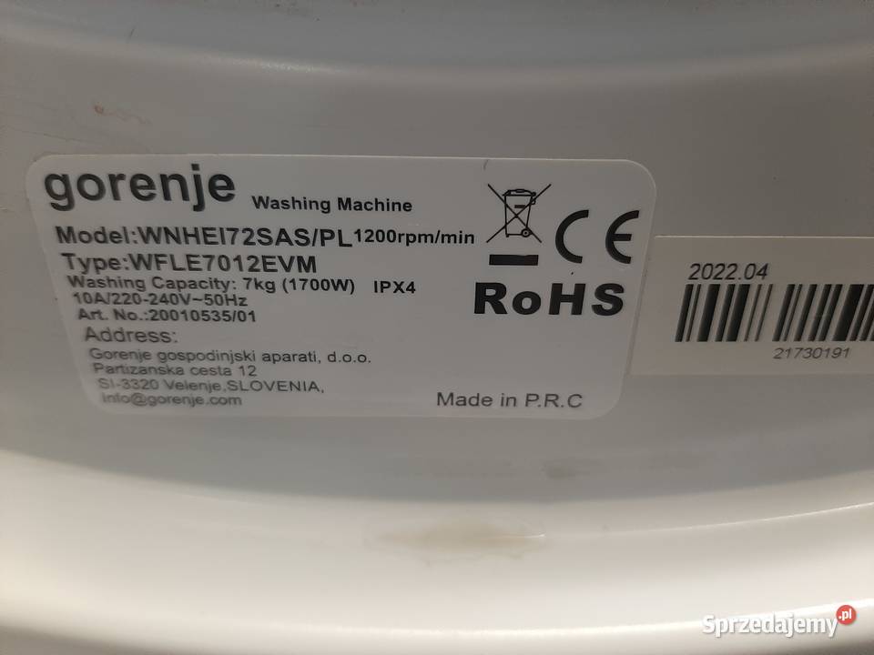 Wszystkie części do pralki Gorenje wąż komora łódzkie Łowicz