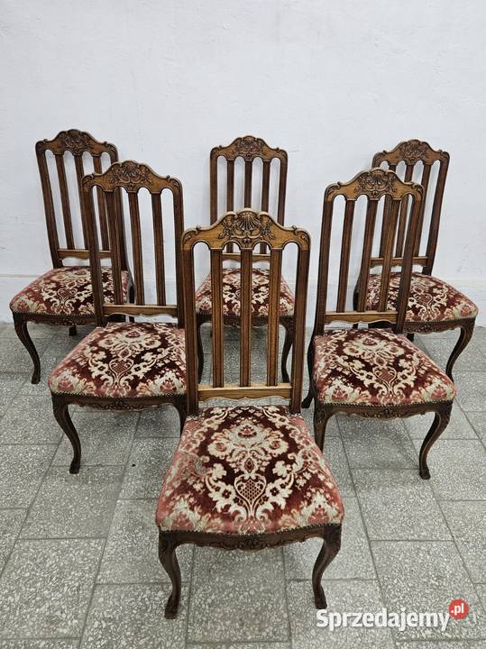 Stare dębowe krzesła ludwikowskie Francja Nowy Sącz